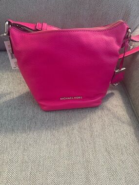 Michael Kors Hot Pink Leather Crossbody Bag
